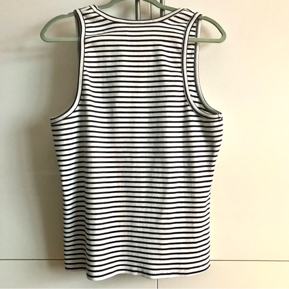 Anthropologie Maeve Blue Stripe Racerback Scoop Neck Tank Top Size XL NWT - Picture 6 of 16